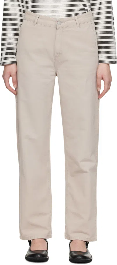 CARHARTT BEIGE PIERCE STRAIGHT TROUSERS