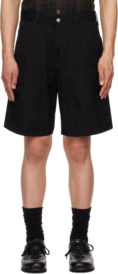 CARHARTT BLACK DOUBLE KNEE SHORTS
