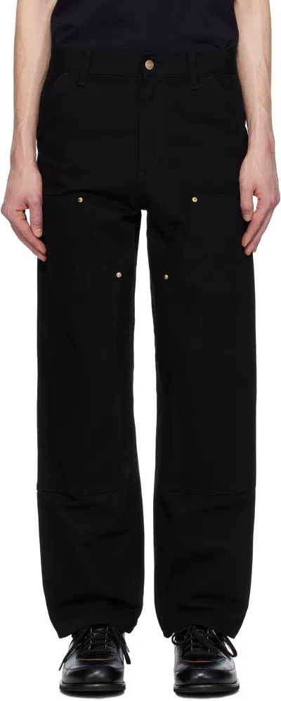 CARHARTT BLACK DOUBLE KNEE TROUSERS