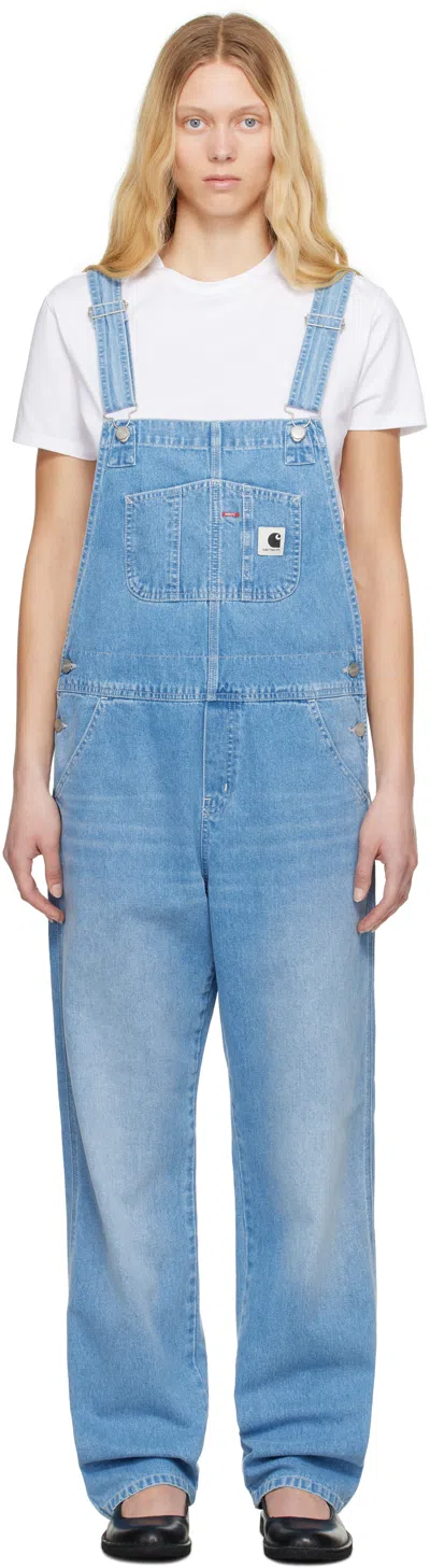 CARHARTT BLUE BIB STRAIGHT DENIM OVERALLS