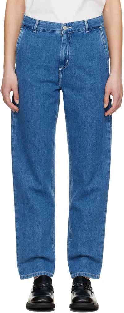 CARHARTT BLUE PIERCE STRAIGHT JEANS