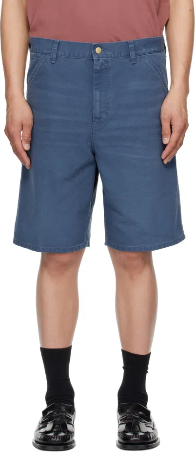 CARHARTT BLUE SINGLE KNEE SHORTS