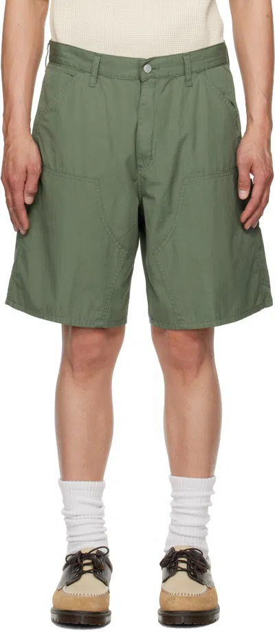 CARHARTT GREEN DOUBLE KNEE SHORTS