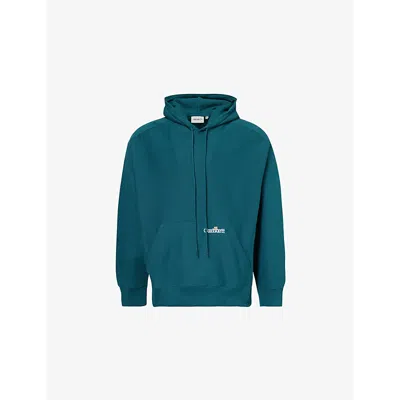 CARHARTT MENS MALACHITE BRAND-EMBROIDERY KANGAROO-POCKET COTTON-JERSEY HOODY