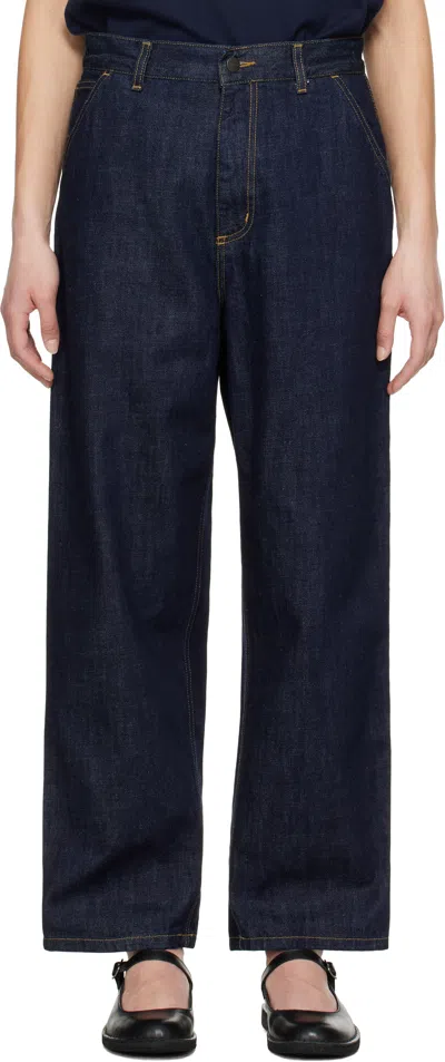 CARHARTT NAVY BRANDON SINGLE KNEE JEANS