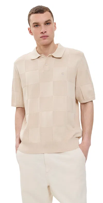 CARHARTT SHORT SLEEVE CHECKER POLO FLEUR DE SEL