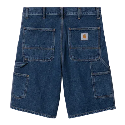 CARHARTT SINGLE KNEE DENIM SHORTS BLUE STONE WASHED