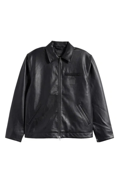 CARHARTT CARHARTT WORK IN PROGRESS DETROIT BLACK FAUX LEATHER JACKET