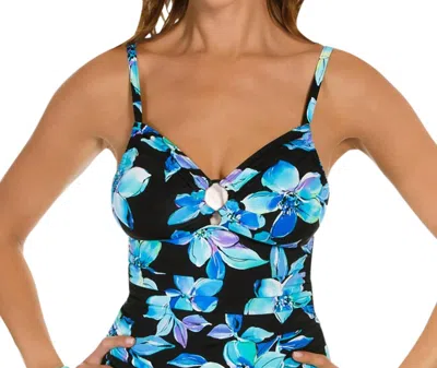 CARIBBEAN JOE RING FRONT TANKINI TOP IN MARTINIQUE