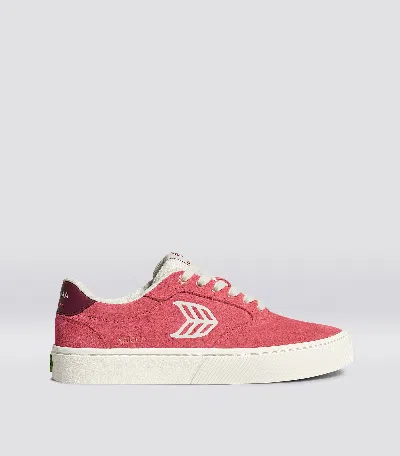 CARIUMA NAIOCA WATERMELON SUEDE IVORY LOGO RUBY WINE SNEAKER WOMEN