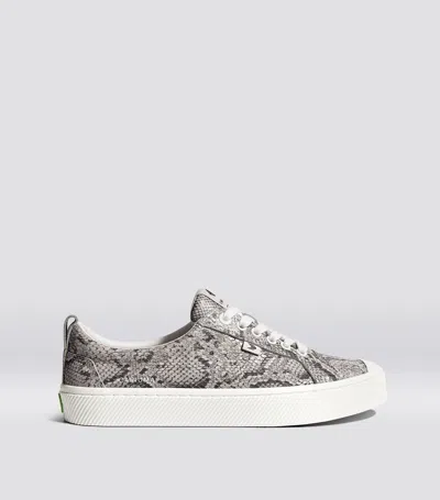 CARIUMA OCA LOW SNAKE SKIN PRINT LEATHER SNEAKER MEN