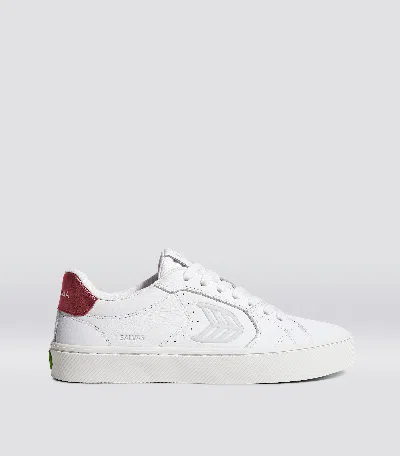 CARIUMA SALVAS WHITE PREMIUM LEATHER ICE LOGO METALLIC RED SNEAKER MEN
