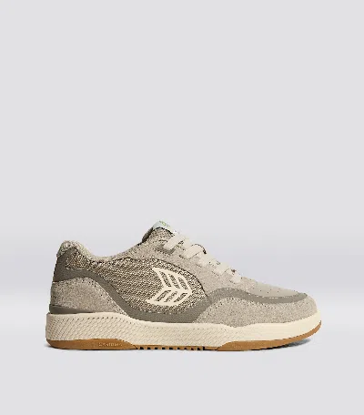 CARIUMA UBA PRO PLAZA TAUPE SUEDE AND MESH ALMOND MILK LOGO SNEAKER WOMEN
