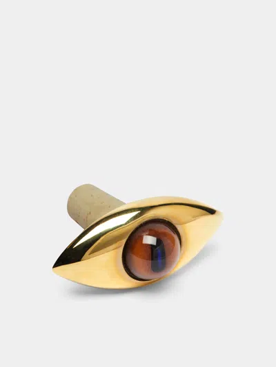 CARL AUBOCK EYE BRASS BOTTLE STOPPER