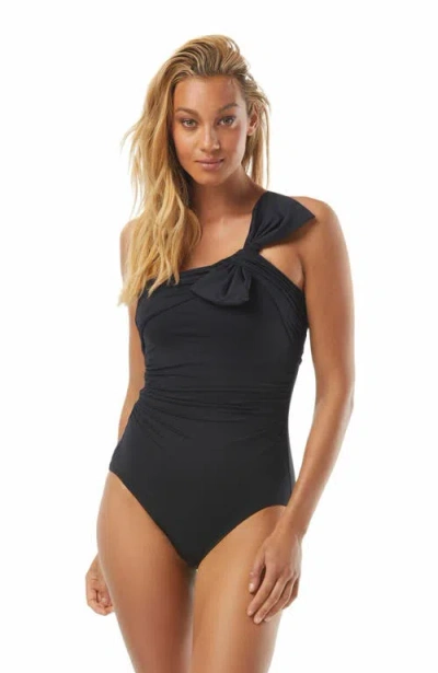 CARMEN MARC VALVO CARMEN MARC VALVO RUCHED ONE SHOULDER ONE PIECE SWIMSUIT