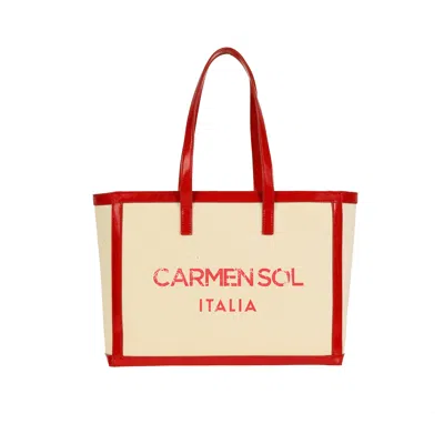 CARMEN SOL CAPRI CANVAS MID TOTE
