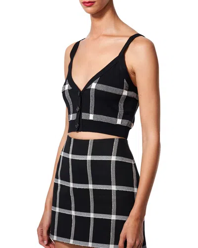 CAROLINA HERRERA BUTTON FRONT KNIT WOOL & SILK-BLEND CAMI