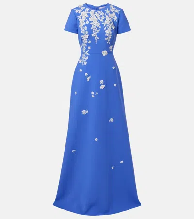 CAROLINA HERRERA EMBROIDERED CRÊPE GOWN