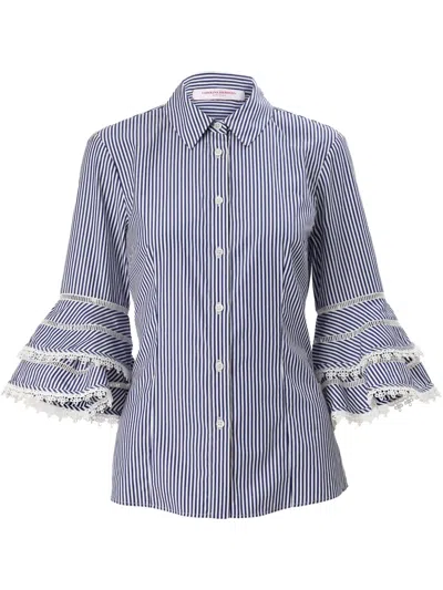 CAROLINA HERRERA LACE-TRIM SHIRT