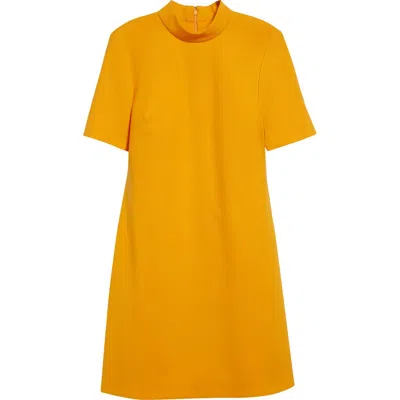 CAROLINA HERRERA CAROLINA HERRERA MOCK NECK STRETCH VIRGIN WOOL DRESS