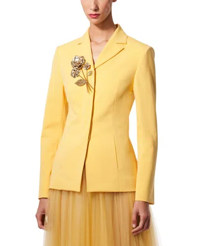 CAROLINA HERRERA SNAP FRONT WOOL-BLEND JACKET