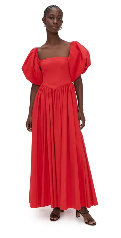 CAROLINE CONSTAS CHRISTINA GOWN HIGH RISK RED