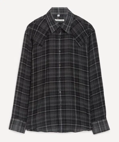 CARTER YOUNG CARTER YOUNG MENS BLACK PLAID WESTERN BUSINESS SHIRT