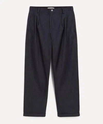 CARTER YOUNG CARTER YOUNG MENS DENIM PLEATED TROUSERS