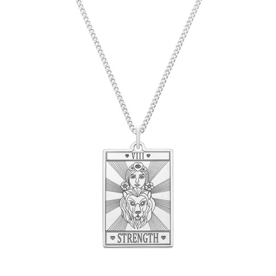 CARTERGORE WOMEN'S MEDIUM STERLING SILVER “STRENGTH” TAROT CARD NECKLACE