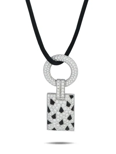CARTIER 18K WHITE GOLD PANTHÈRE DE CARTIER DIAMOND AND ONYX NECKLACE