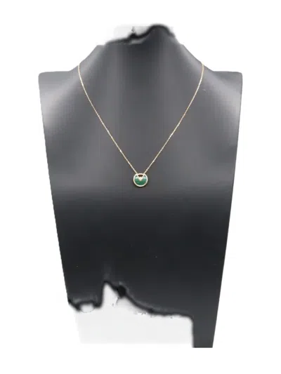 CARTIER 2010S 18K ROSE GOLD AMULET DE CARTIER DIAMOND AND MALACHITE NECKLACE