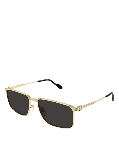 CARTIER 24K GOLD PLATED SQUARED SUNGLASSES, 59MM