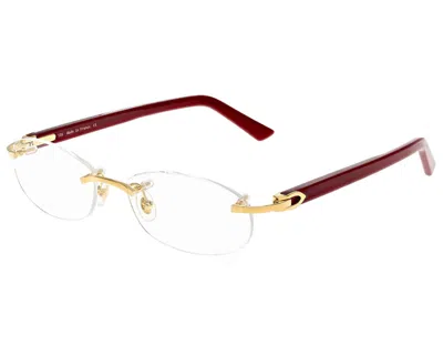 CARTIER CARTIER BURGUNDY-GOLD 52MM-135MM UNISEX EYEWEAR CT0056O-003