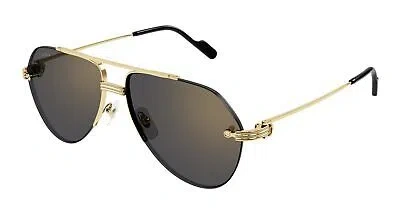 CARTIER CARTIER CT0427S-001 GOLD GOLD GREY SUNGLASSES