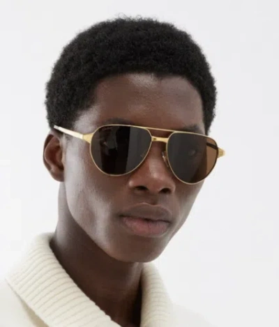 CARTIER CARTIER CT0461S-004 GOLD GOLD BROWN SUNGLASSES