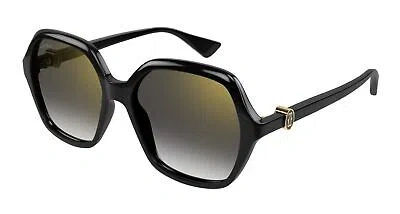 CARTIER CARTIER CT0470S-001 BLACK BLACK GREY SUNGLASSES