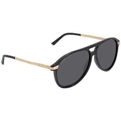 CARTIER CARTIER GREY PILOT MEN'S SUNGLASSES CT0105S 001 60 CT0105S 001 60