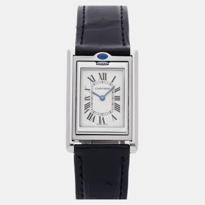 CARTIER PRE-OWNED CARTIER TANK BASCULANTE W1011258 SILVER QUARTZ STAINLESS STEEL MEN'S WRISTWATCH 25.40 MM