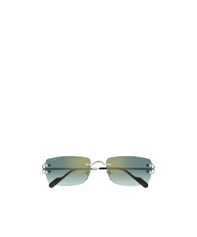 CARTIER CARTIER RECTANGLE-RIMLESS SUNGLASSES