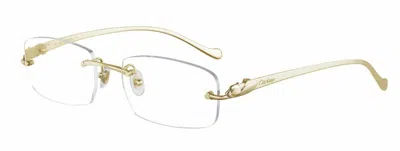 CARTIER CARTIER RECTANGULAR RIMLESS 53MM GOLD METAL UNISEX EYEGLASSES CT0061O 002