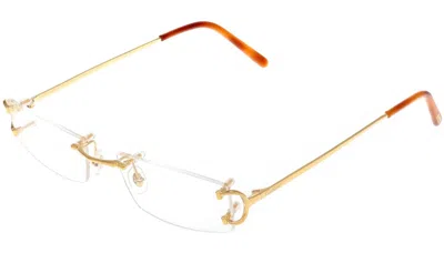 CARTIER CARTIER RECTANGULAR RIMLESS 53MM GOLD UNISEX EYEGLASSES CT0092O 001