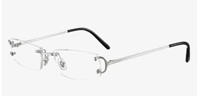 CARTIER CARTIER RECTANGULAR RIMLESS 53MM SILVER UNISEX EYEGLASSES CT0092O 002