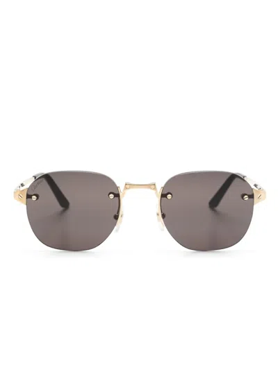 CARTIER RIMLESS SQUARE-FRAME SUNGLASSES