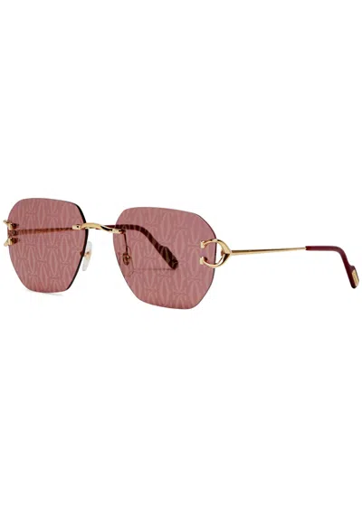 CARTIER CARTIER SIGNATURE C DE CARTIER PRINTED RIMLESS SUNGLASSES