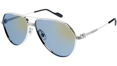 CARTIER CARTIER SUNGLASSES CT0303S 003 SHINY SILVER UNISEX