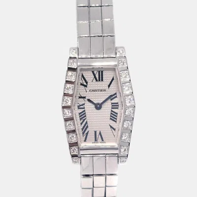 CARTIER LANIERES 2560 QUARTZ WHITE 18K WHITE GOLD WOMEN'S WRISTWATCH 18 MM