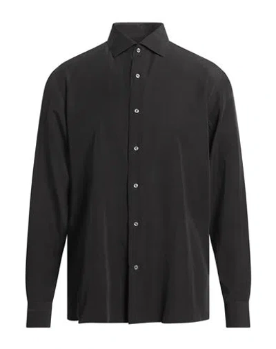 CARUSO CARUSO MAN SHIRT BLACK SIZE 16 ½ COTTON