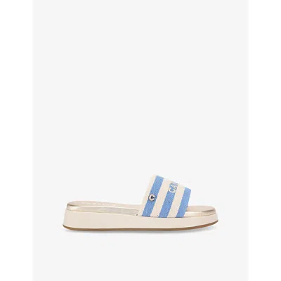 CARVELA WOMENS BLUE OTHER PALERMO STRIPED CANVAS MULES EUR 41 / 8 UK