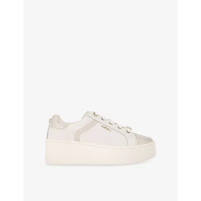 CARVELA WOMENS CREAM COMB PERENNE BRANDED LOW-TOP LEATHER TRAINERS EUR 41 / 8 UK