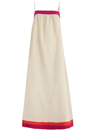 CASA RAKI CASA RAKI VICKY COLOUR-BLOCK LINEN MAXI DRESS